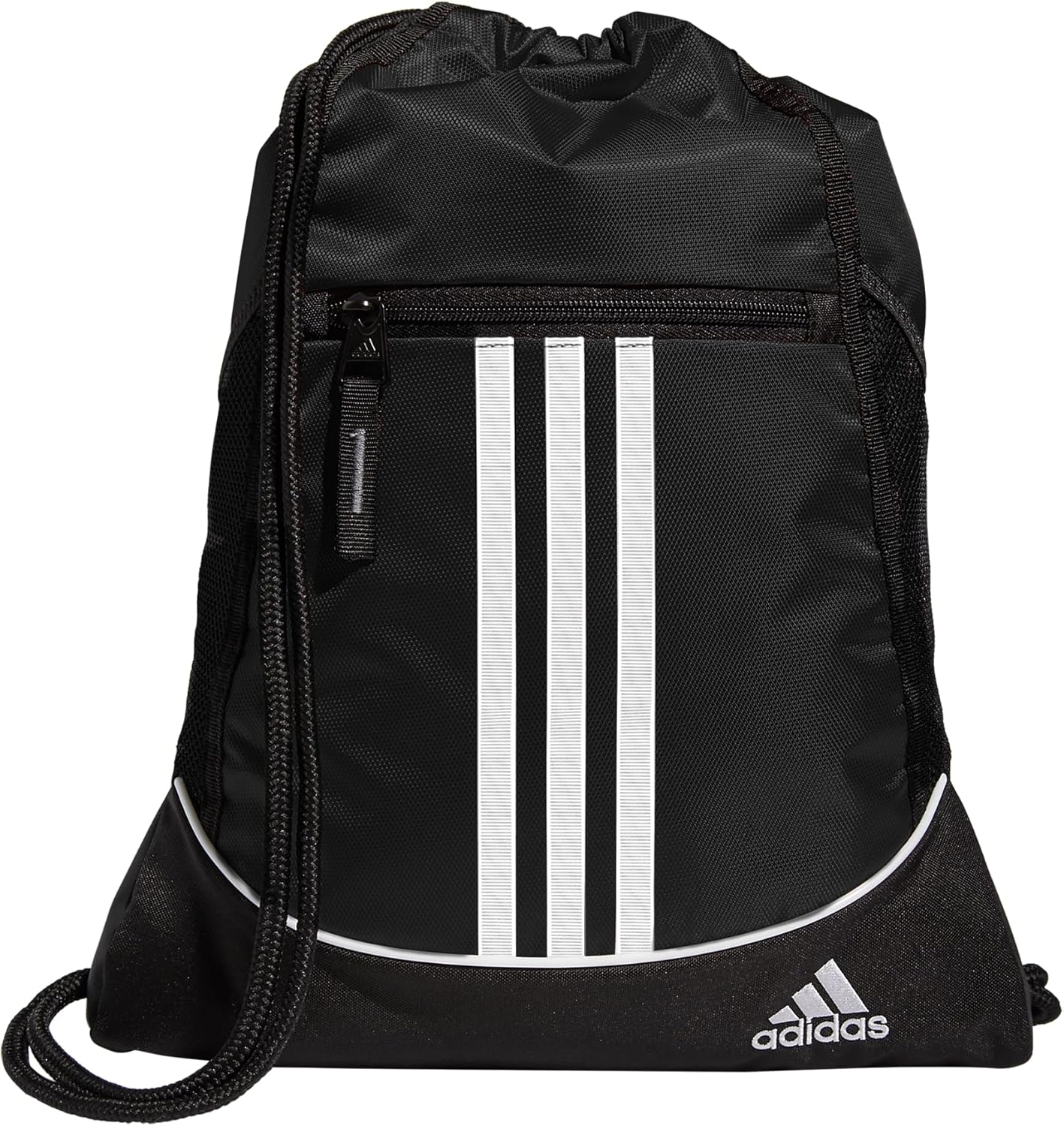 adidas Alliance Sackpack, Drawstring Backpack, Lightweight Small Gym Bag for Women and Men, Black, One Size
